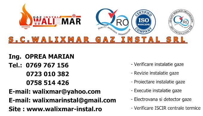 Walixmar Gaz Instal - Proiectare, executie, verificare instalatii gaze